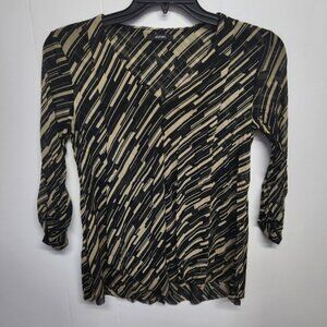 Alfani Tunic Top Womens  Abstract Geometric Stretch Blouse Shirt